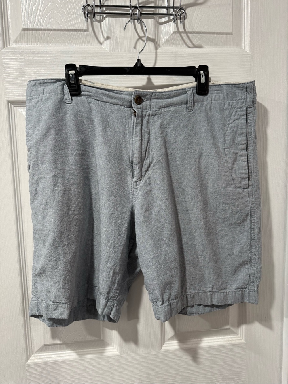 J. Crew Light Blue Linen-Blend Flat Front Men's Shorts